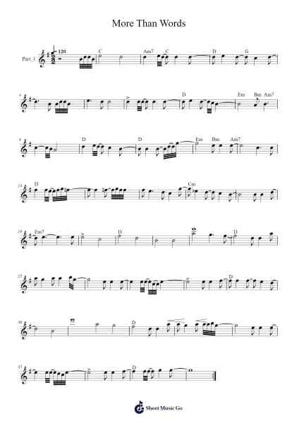 More Than Words Sheet Music by Extreme-Arr.Tergie Anngou