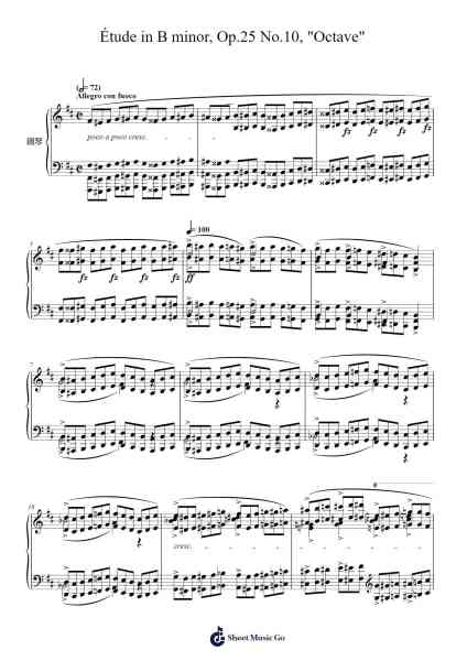 Étude in B minor, Op. 25 No. 10 "Octave" Sheet Music by Frédéric Chopin-Arr.Jendine