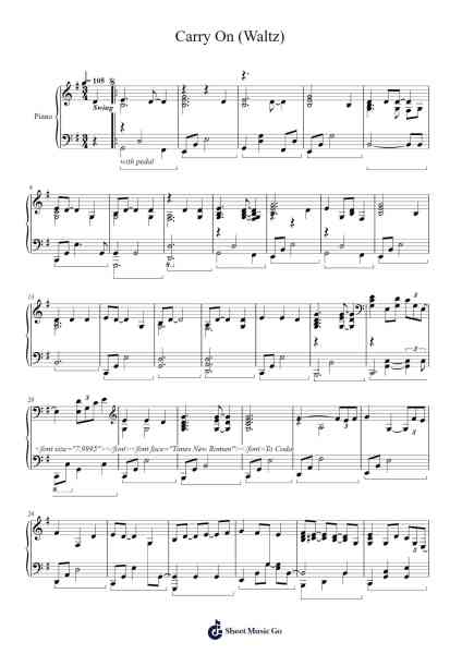 Carry On (Waltz) Sheet Music by Daniel Murphy-Arr.Humglas Leathus