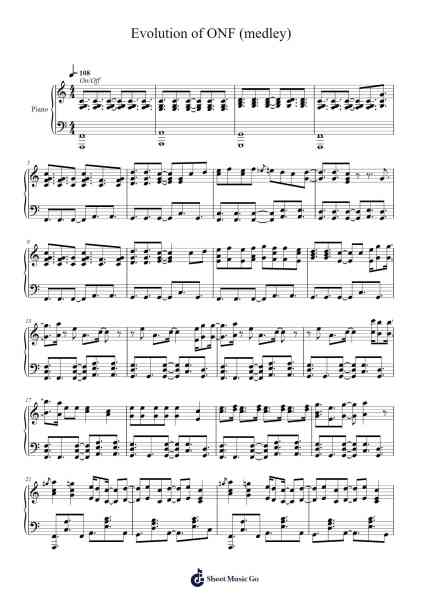 Evolution of ONF (medley) Sheet Music by undefined-Arr.Wrightrae