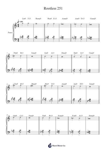 Rootless 251 Sheet Music by Thomas L.S. Pang-Arr.Kylenus Minruth