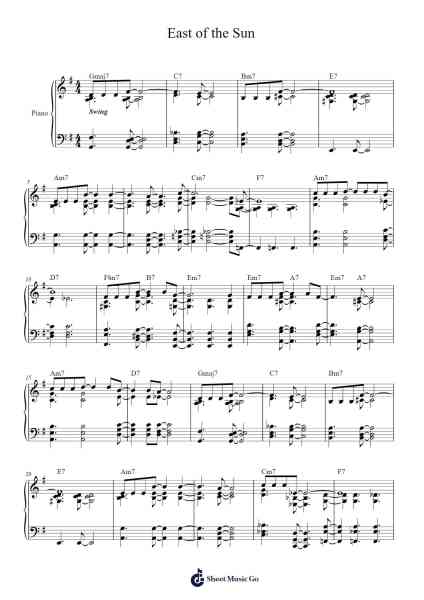 East of the Sun Sheet Music by Johannes Brahms-Arr.Cofearl