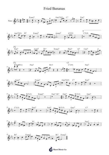 Fried Bananas Sheet Music by Dexter Gordon-Arr.Gemfoe Conchey