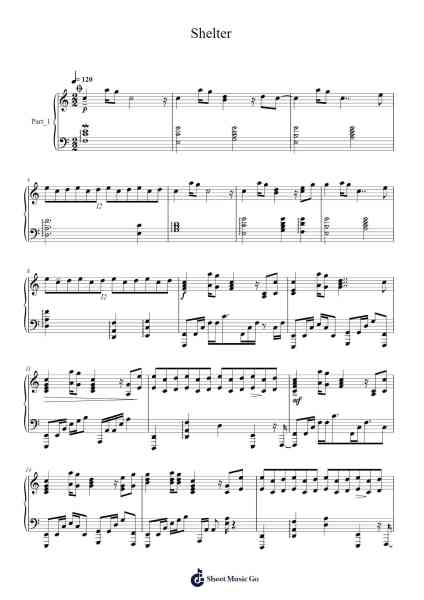 Shelter Sheet Music by Tehishter-Arr.Thomgreg Woolfgou