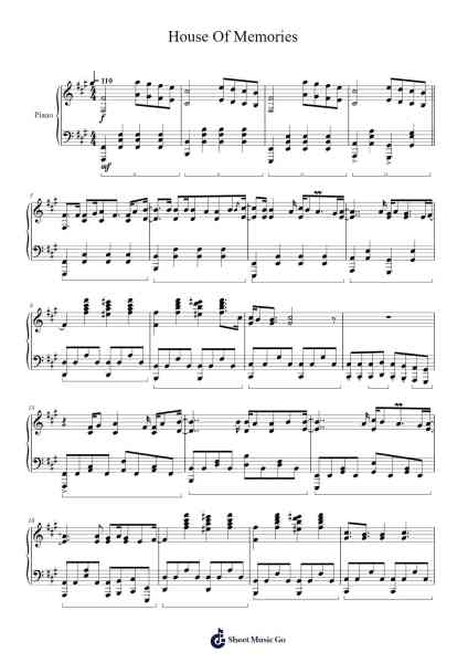 House Of Memories Sheet Music by Panic! At the Disco-Arr.Haleale Quildy