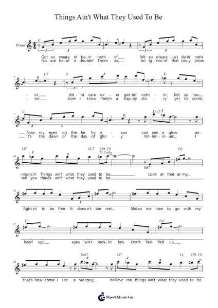 Things Ain't What They Used To Be Sheet Music by Mercer Ellington-Arr.Fanses Tabyoung