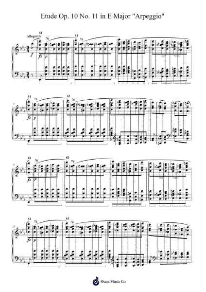 Etude Op. 10 No. 11 in E Major "Arpeggio" Sheet Music by Frédéric Chopin-Arr.Kathridge Brucefe