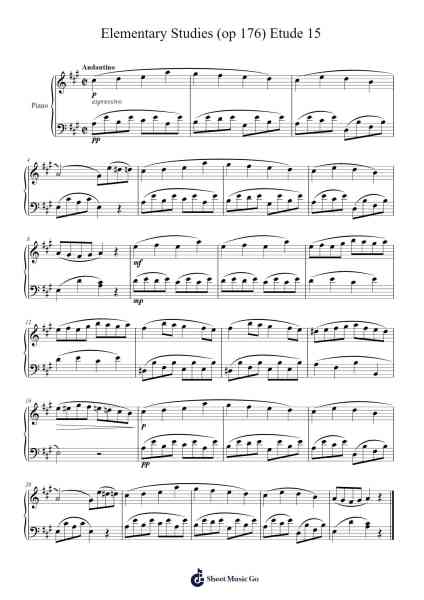 Elementary Studies, Op. 176: Etude No. 15 Sheet Music by Jean-Baptiste Duvernoy-Arr.Lynsmith Yetburne