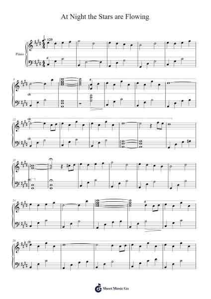 At Night the Stars are Flowing Sheet Music by undefined-Arr.Kentjames Jantta