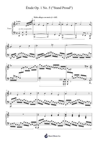 Étude Op. 1 No. 5 ("Stand Proud") Sheet Music by Wakabayashi-Arr.Rooyves Muralph