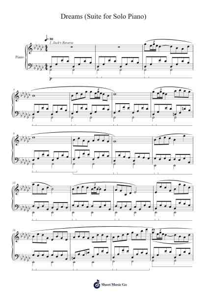 Dreams (Suite for Solo Piano) Sheet Music by Athanasius-Arr.Cookjoe