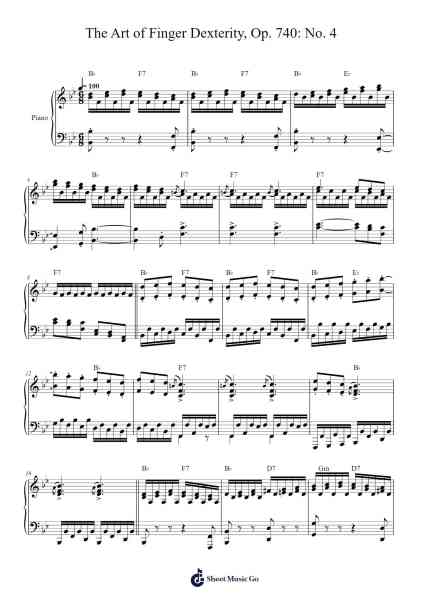 The Art of Finger Dexterity, Op. 740: No. 4 Sheet Music by C.Czerny-Arr.Egbeau