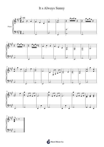 It s Always Sunny Sheet Music by undefined-Arr.Stator