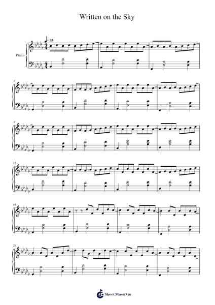 Written on the Sky Sheet Music by Max Richter-Arr.Jillcke