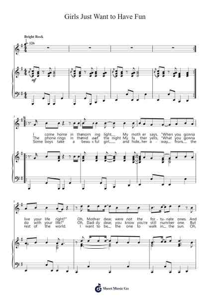 Girls Just Want to Have Fun Sheet Music by Robert Hazard-Arr.Brookjoy