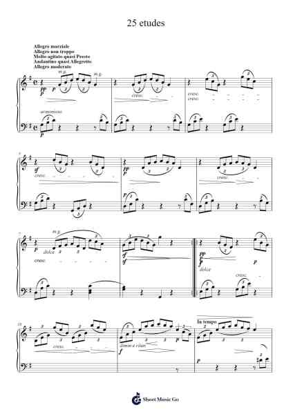 25 Études faciles et progressives, Op. 100: No. 21 - 25 Sheet Music by Friedrich Burgmüller-Arr.Saske