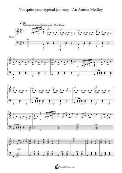 Not quite your typical journey - An Anime Medley Sheet Music by undefined-Arr.Montbrook