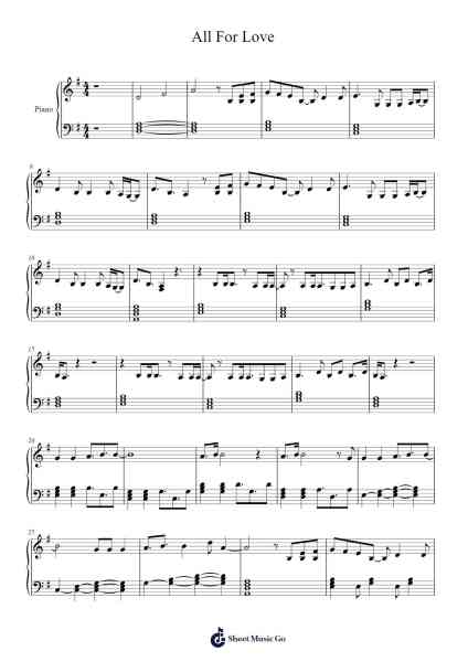 All For Love Sheet Music by Webbrey Ebrow-Arr.Robn