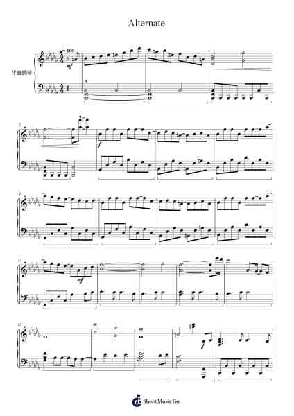 Alternate Sheet Music by 林昱霖-Arr.Hagchel Perpel