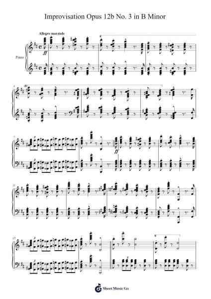 Improvisation Opus 12b No. 3 in B Minor Sheet Music by Charles-Valentin Alkan-Arr.Simpmark