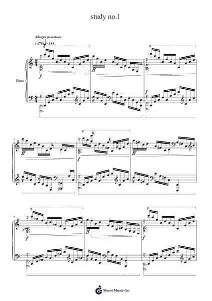 Study No. 1 by Leopold Godowsky Sheet Music by Leopold Godowsky-Arr.Windict