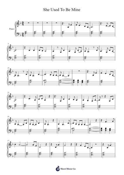 She Used To Be Mine Sheet Music by Sara Bareilles-Arr.Merdawn