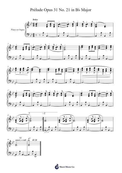Prélude Opus 31 No. 21 in B♭ Major Sheet Music by Charles-Valentin Alkan-Arr.Pegville