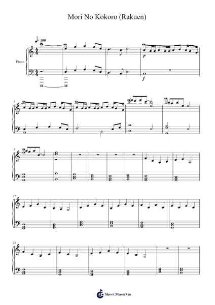 Mori No Kokoro (Rakuen) Sheet Music by Laura Shigihara-Arr.Webbjohn Zafy