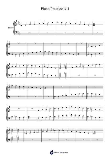 Piano Practice lvl1 Sheet Music by Robert Horner-Arr.Cookerad Bartreen