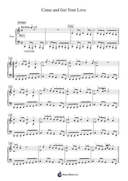 Come and Get Your Love Sheet Music by Redbone-Arr.Humbart Browningboyd