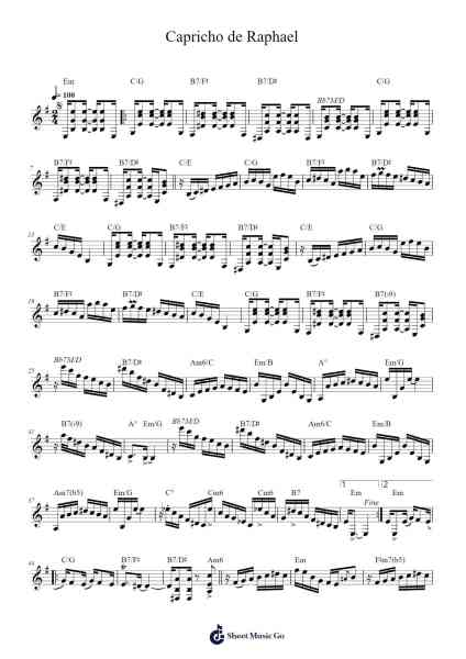 Capricho de Raphael Sheet Music by Hamilton de Holanda-Arr.Ivessid