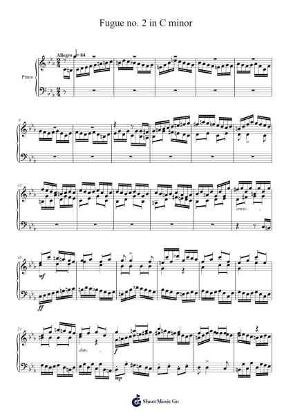 Fugue no. 2 in C minor Sheet Music by Phuc Long Dao-Arr.Ogfey