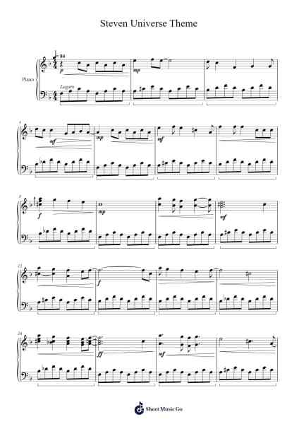 Steven Universe Theme Sheet Music by Rebecca Sugar-Arr.Osworth Gosca