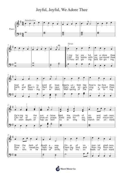 Joyful, Joyful, We Adore Thee Sheet Music by Ludwig van Beethoven-Arr.Stagrey Bradguy
