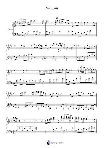 Narcissu Sheet Music by ステージ☆なな-Arr.Wolflor Coltrid