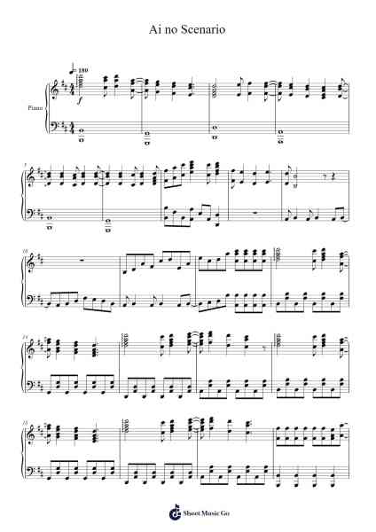 Ai no Scenario Sheet Music by CHiCO with HoneyWorks-Arr.Curwilde Perwin