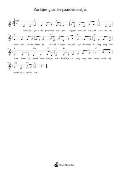 Zachtjes gaan de paardenvoetjes Sheet Music by Sisie Beerhood-Arr.Joypoe Willze