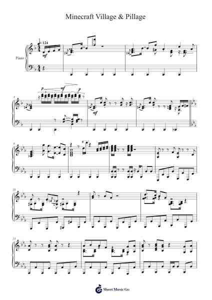 Minecraft Village & Pillage Sheet Music by undefined-Arr.Cofny