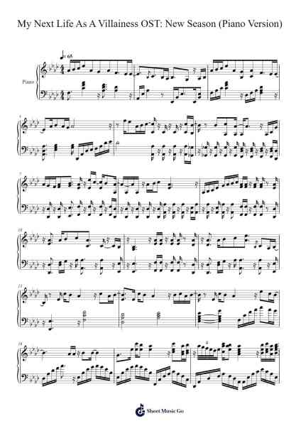 My Next Life As A Villainess OST: New Season (Piano Version) Sheet Music by Natsumi Tabuchi-Arr.Conboyle