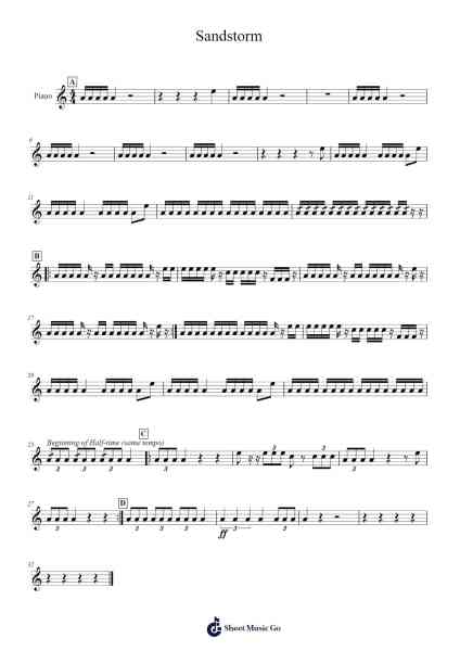 Sandstorm Sheet Music by Darude-Arr.Edlup Denlouie