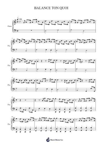 BALANCE TON QUOI Sheet Music by undefined-Arr.Hoyving
