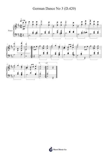 German Dance No. 3, D. 420 Sheet Music by Franz Schubert-Arr.Hoyving