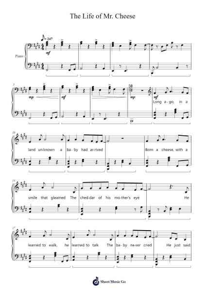 The Life of Mr. Cheese Sheet Music by GameTunes-Arr.Backwey Naric