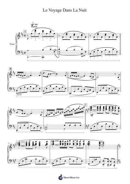 Le Voyage Dans La Nuit Sheet Music by undefined-Arr.Priestvy