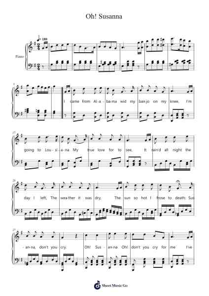Oh! Susanna Sheet Music by Stephen Foster-Arr.Noelpiers Sonmann