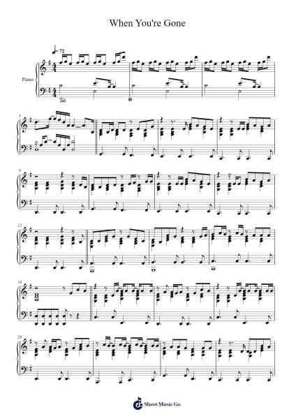 When You're Gone Sheet Music by Avril Lavigne-Arr.Denre