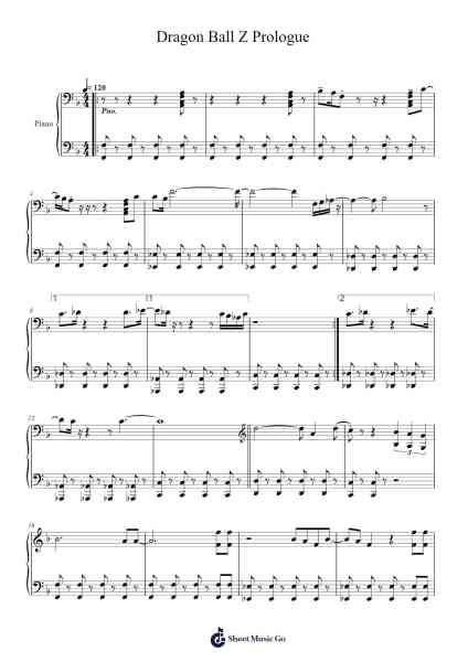 Dragon Ball Z Prologue and Subtitle 1 Sheet Music by Yukinojō Mori-Arr.Sijoyce