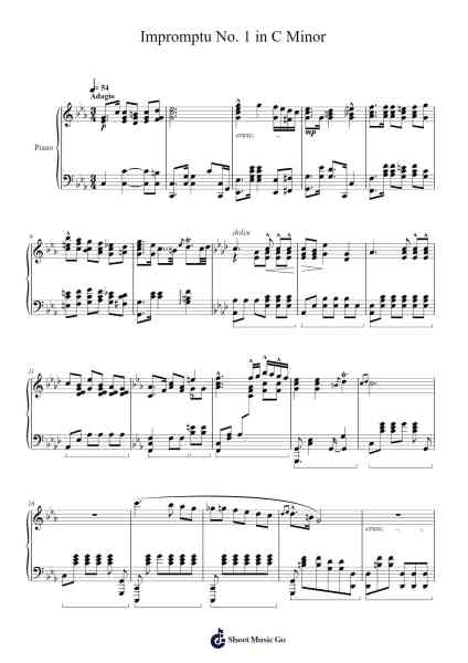 Impromptu No. 1 in C Minor for Piano Sheet Music by Nicholas Britell-Arr.Thoclare