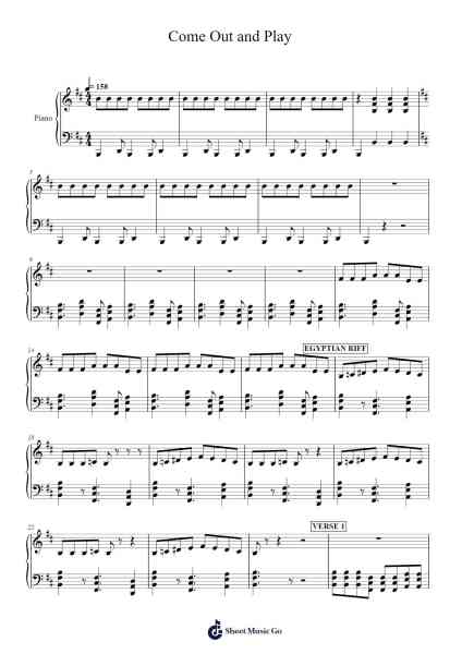 Come Out and Play Sheet Music by Blarence-Arr.Blybohm