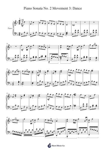 Piano Sonata No. 2 Movement 3: Dance Sheet Music by Bushpys Nobeard-Arr.Jonesrhys